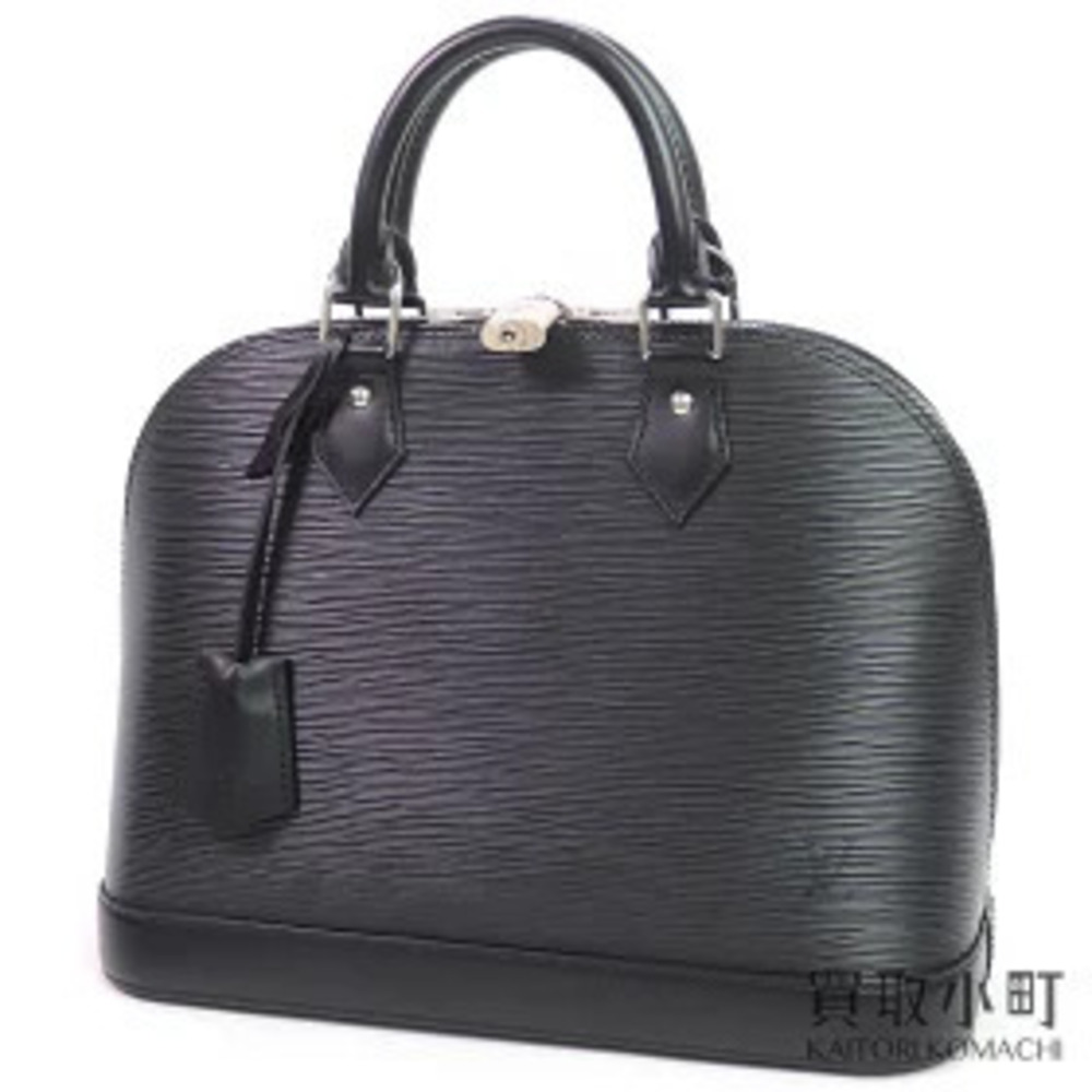 Louis Vuitton Alma Epi Noir Black Icon Handbag Black Leather LV